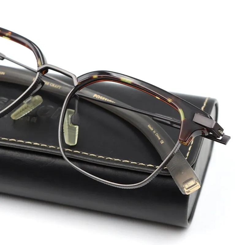 Hdcrafter Unisex Full Rim Square Titanium Frame Eyeglasses Ps7399