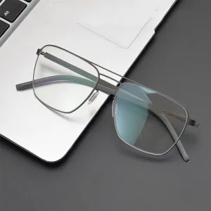 Hdcrafter Unisex Full Rim Square Tr 90 Titanium Double Bridge Eyeglasses