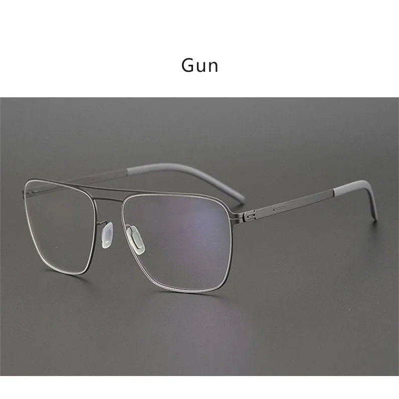 Hdcrafter Unisex Full Rim Square Tr 90 Titanium Double Bridge Eyeglasses