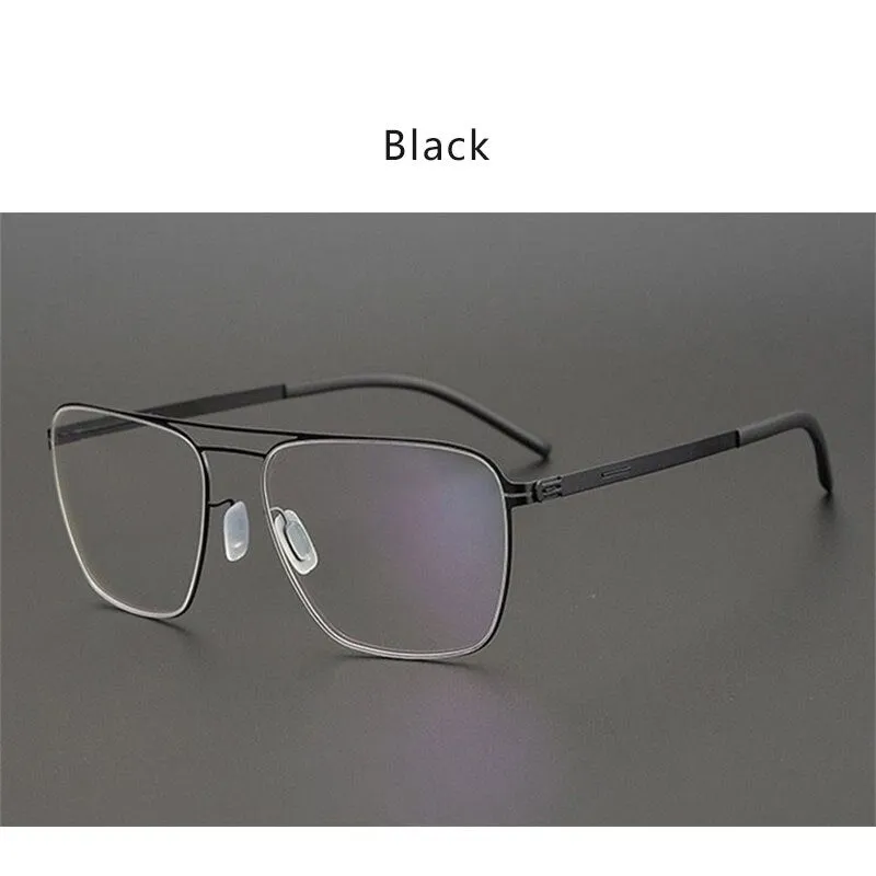 Hdcrafter Unisex Full Rim Square Tr 90 Titanium Double Bridge Eyeglasses