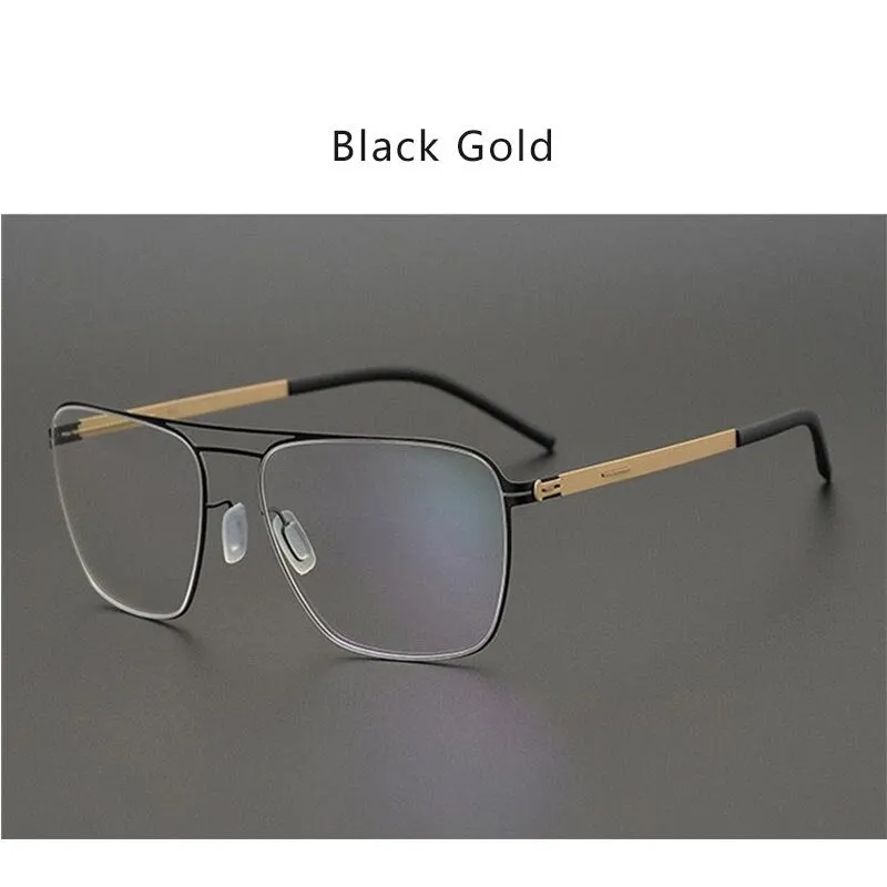 Hdcrafter Unisex Full Rim Square Tr 90 Titanium Double Bridge Eyeglasses