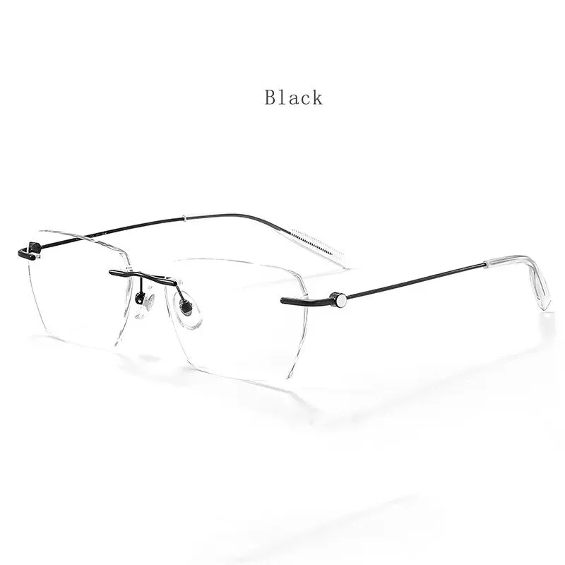 Hdcrafter Unisex Rimless Square Titanium Eyeglasses 71327