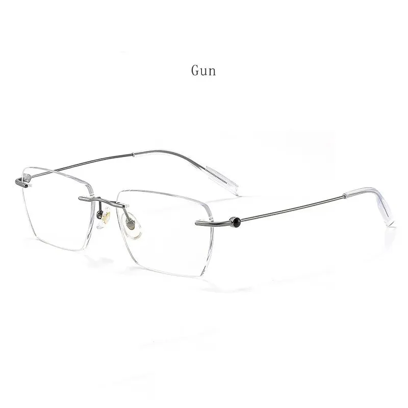 Hdcrafter Unisex Rimless Square Titanium Eyeglasses 71327