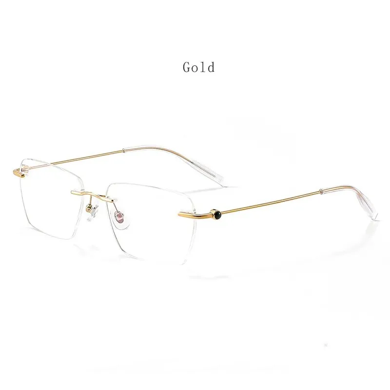 Hdcrafter Unisex Rimless Square Titanium Eyeglasses 71327
