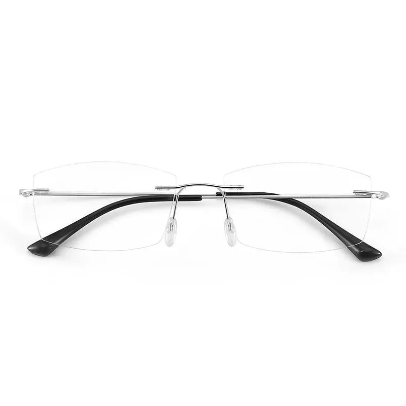 Hdcrafter Unisex Rimless Square Titanium Eyeglasses S8161