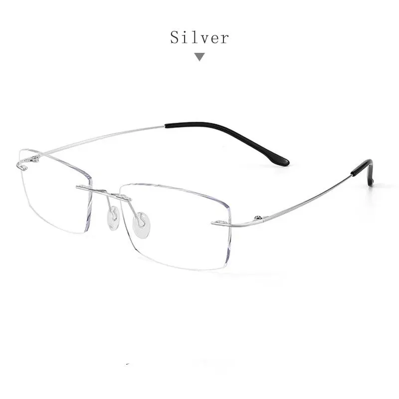 Hdcrafter Unisex Rimless Square Titanium Eyeglasses S8161