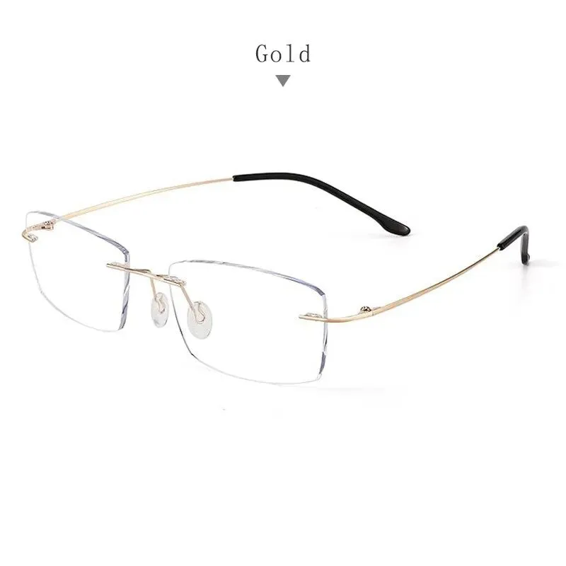 Hdcrafter Unisex Rimless Square Titanium Eyeglasses S8161