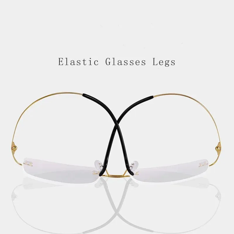 Hdcrafter Unisex Rimless Square Titanium Eyeglasses S8161