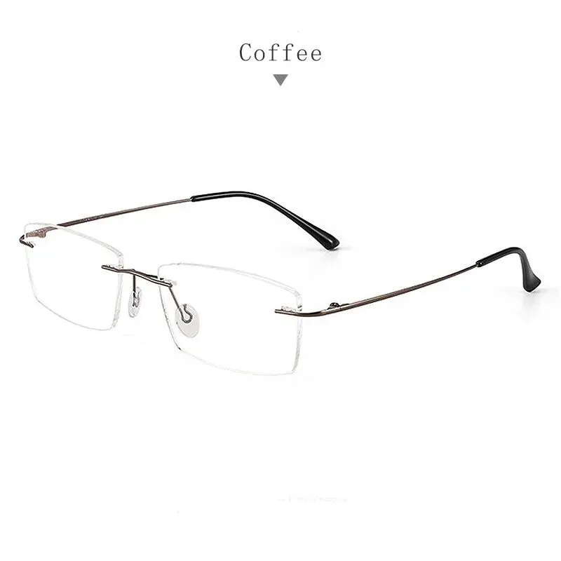Hdcrafter Unisex Rimless Square Titanium Eyeglasses S8161
