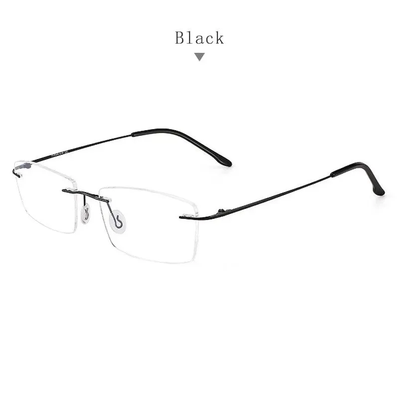 Hdcrafter Unisex Rimless Square Titanium Eyeglasses S8161