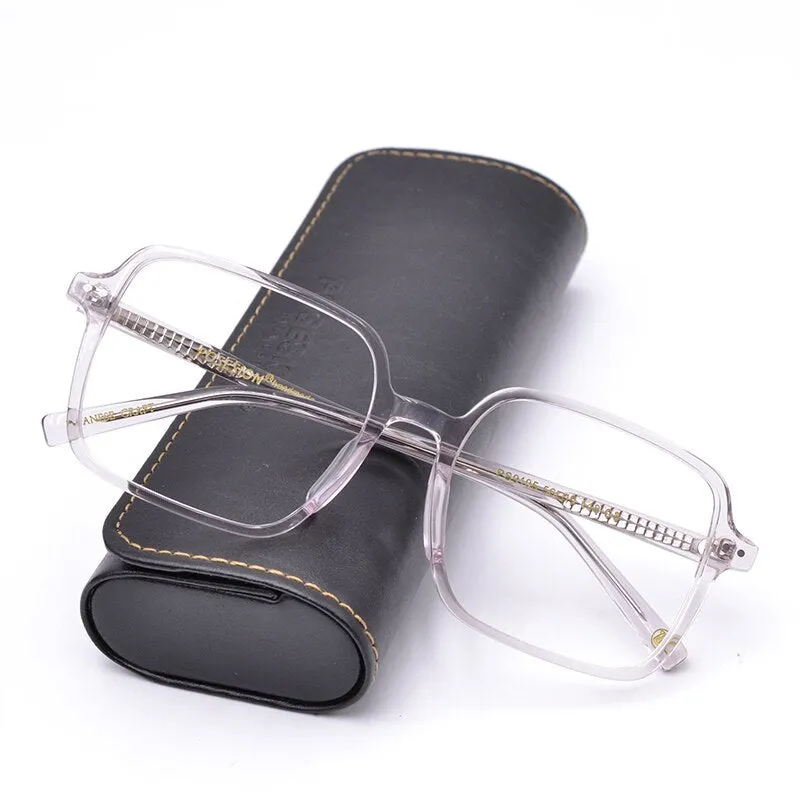 Hdcrafter Women's Full Rim Oversized Square Acetate Frame Eyeglasses Ps9105