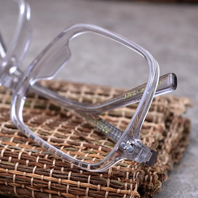 Hdcrafter Women's Full Rim Oversized Square Acetate Frame Eyeglasses Ps9105