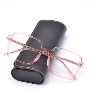 Hdcrafter Women's Full Rim Oversized Square Acetate Frame Eyeglasses Ps9105