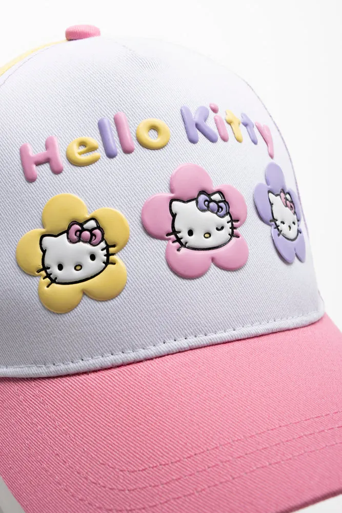 Hello Kitty Peak Cap And Sunglasses Set White