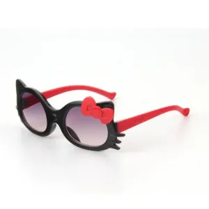 Hello Kitty Portable Sunglasses Cute Anime for kids - black and red