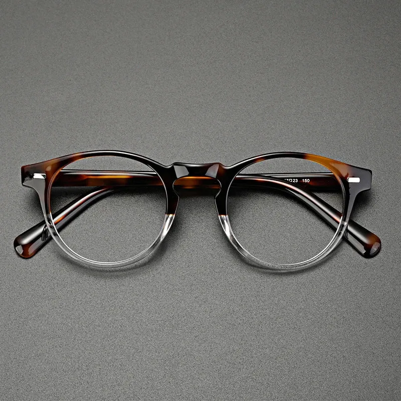 Hewei Unisex Full Rim Round Acetate Eyeglasses 0005