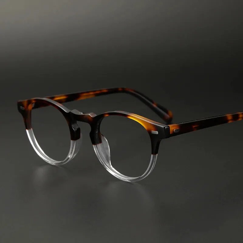 Hewei Unisex Full Rim Round Acetate Eyeglasses 0005