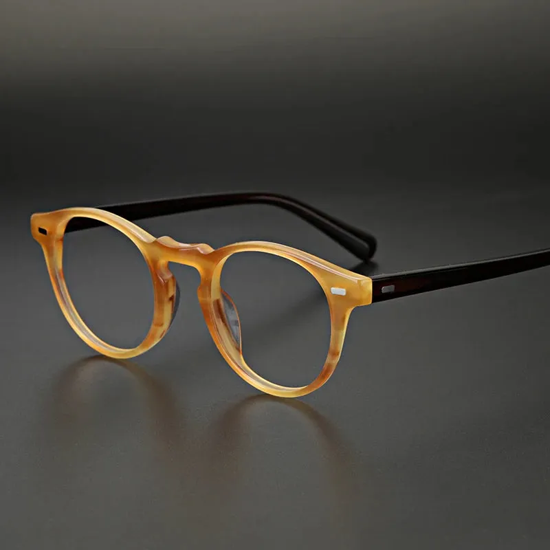 Hewei Unisex Full Rim Round Acetate Eyeglasses 0005