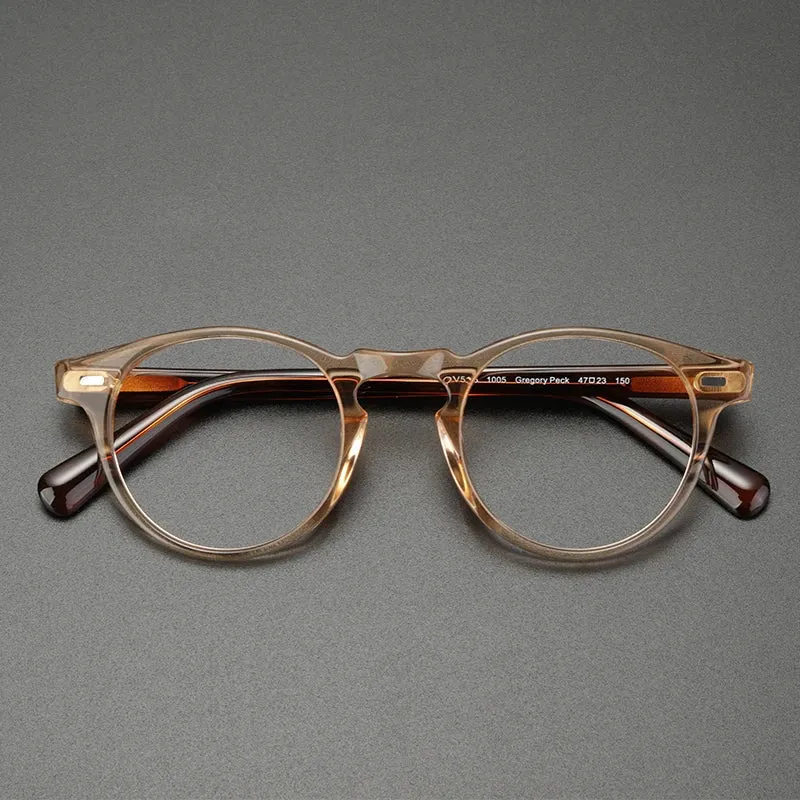 Hewei Unisex Full Rim Round Acetate Eyeglasses 0005