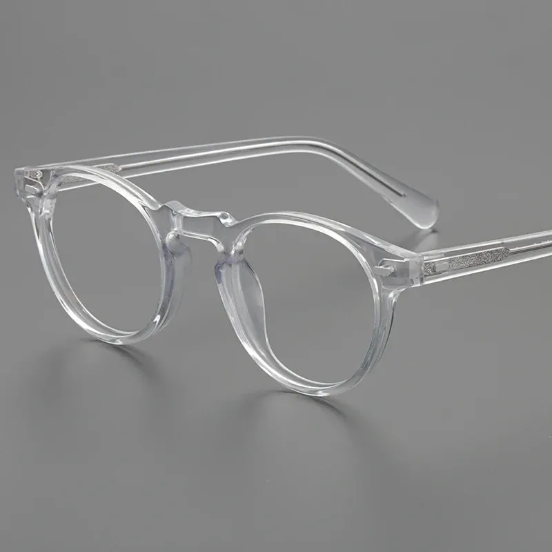 Hewei Unisex Full Rim Round Acetate Eyeglasses 0005