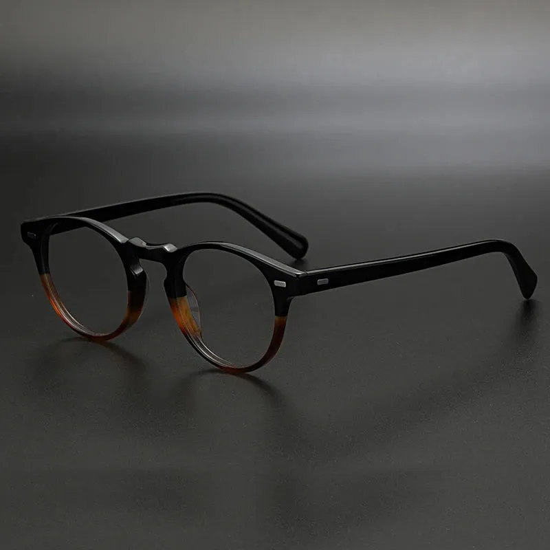 Hewei Unisex Full Rim Round Acetate Eyeglasses 0005