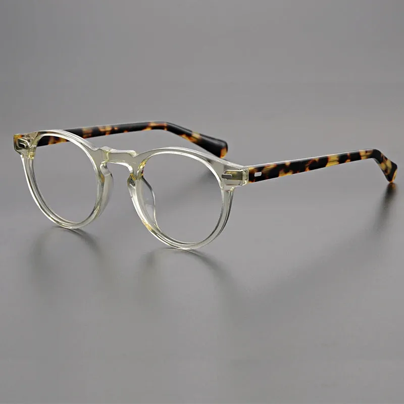 Hewei Unisex Full Rim Round Acetate Eyeglasses 0005