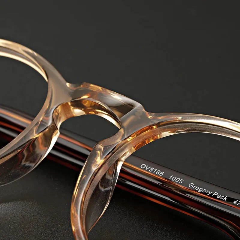 Hewei Unisex Full Rim Round Acetate Eyeglasses 0005