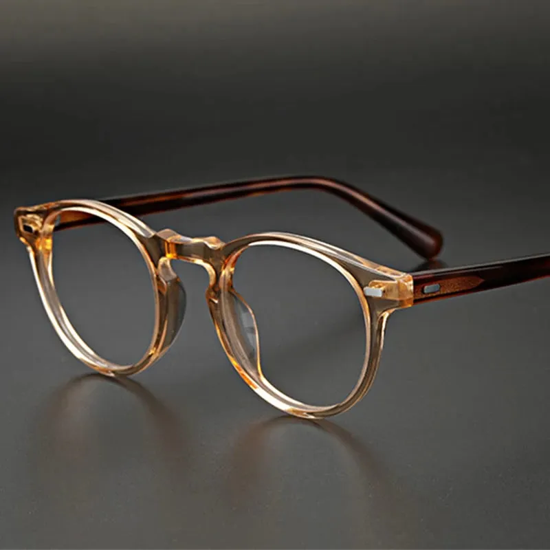 Hewei Unisex Full Rim Round Acetate Eyeglasses 0005