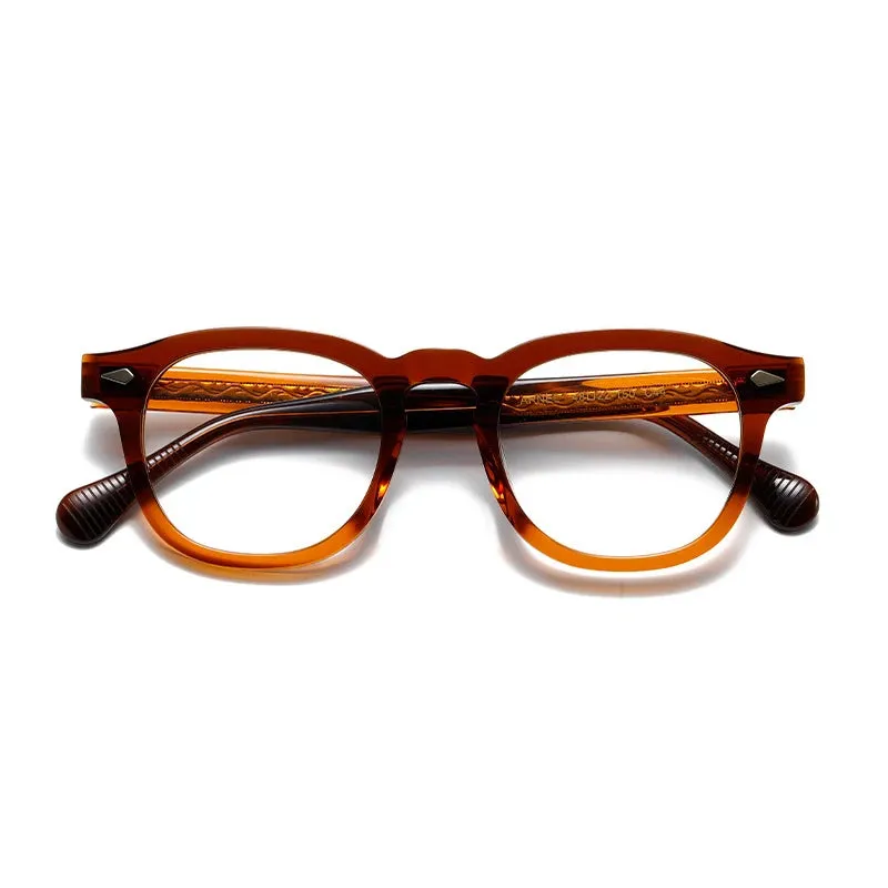 Hewei Unisex Full Rim Square Oval Acetate Eyeglasses 0034