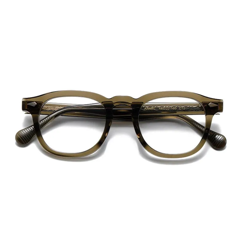 Hewei Unisex Full Rim Square Oval Acetate Eyeglasses 0034