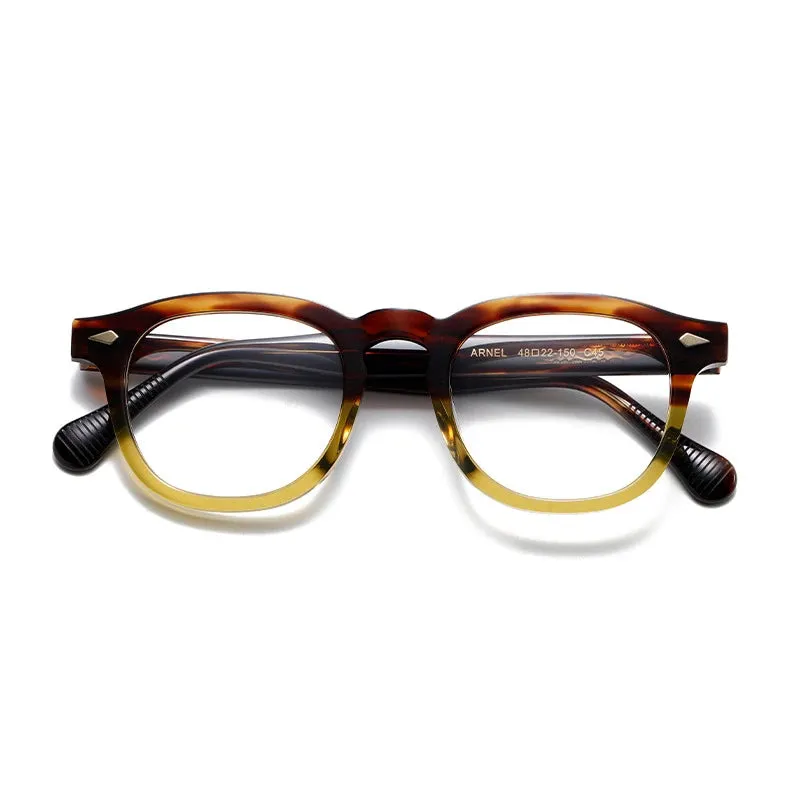 Hewei Unisex Full Rim Square Oval Acetate Eyeglasses 0034