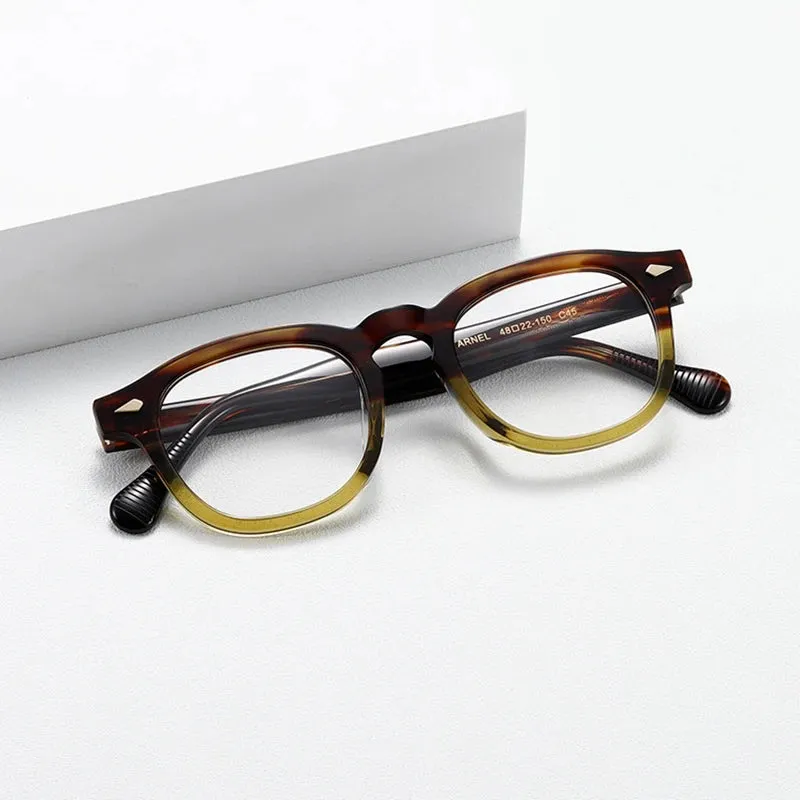 Hewei Unisex Full Rim Square Oval Acetate Eyeglasses 0034