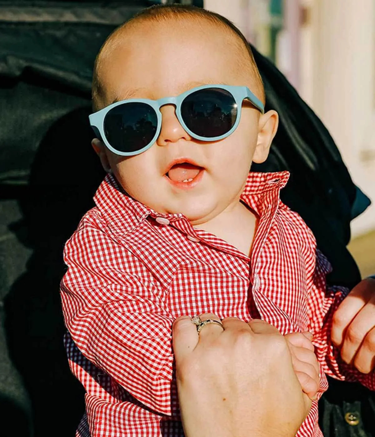 HJSTES Polarized Baby Sunglasses for Toddler Boys Girls, TPEE Flexible Frame with Strap, for Infant Age 0-3