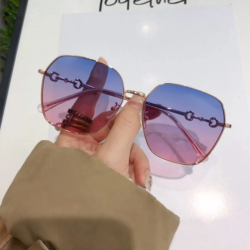 Horsebit Myopia Sunglasses Polarized Anti-UV Prescription Women Sunglasses-58584