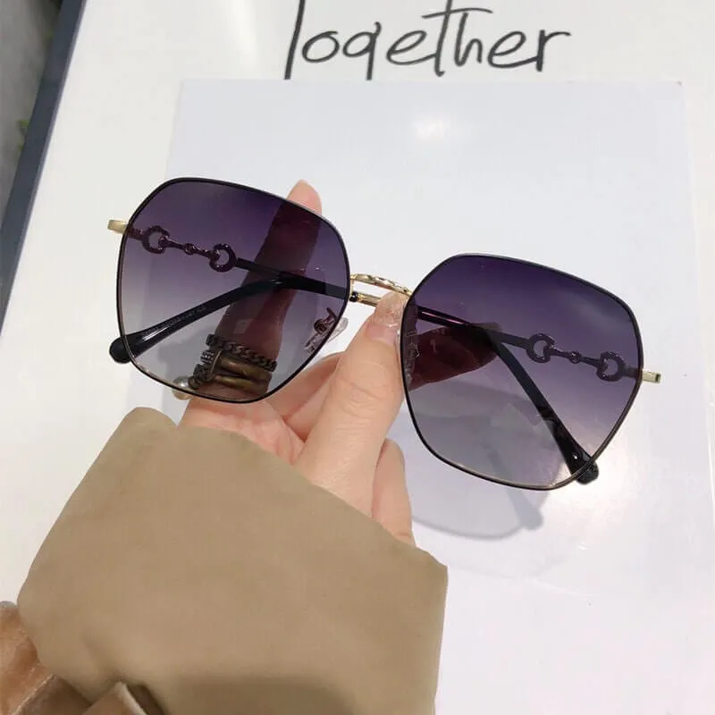 Horsebit Myopia Sunglasses Polarized Anti-UV Prescription Women Sunglasses-58584