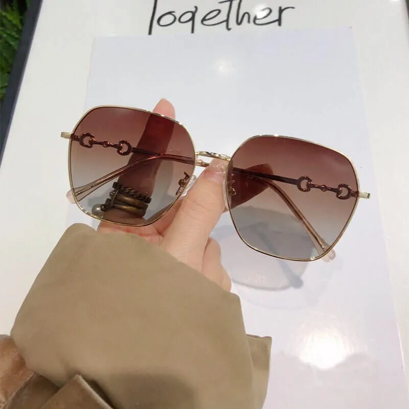 Horsebit Myopia Sunglasses Polarized Anti-UV Prescription Women Sunglasses-58584