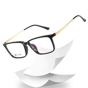 Hotochki Men's Full Rim Beta Titanium Frame Rectangular Eyeglasses 7036