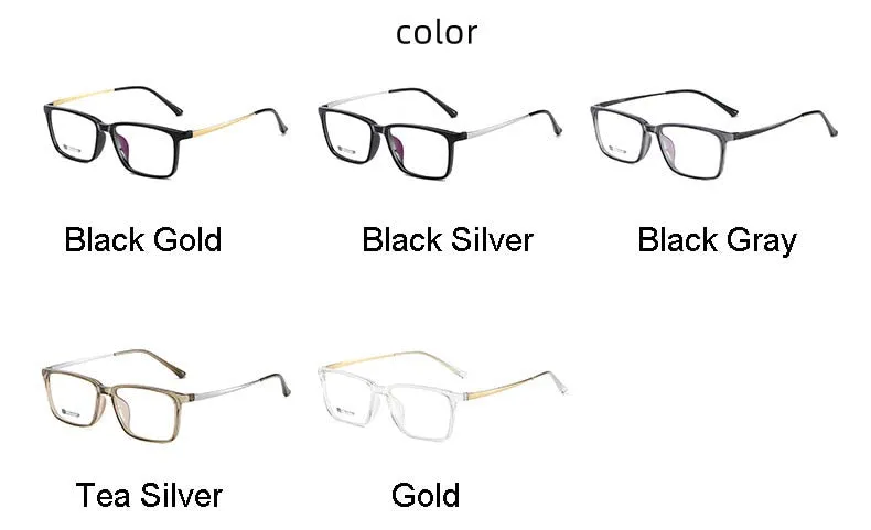 Hotochki Men's Full Rim Beta Titanium Frame Rectangular Eyeglasses 7036