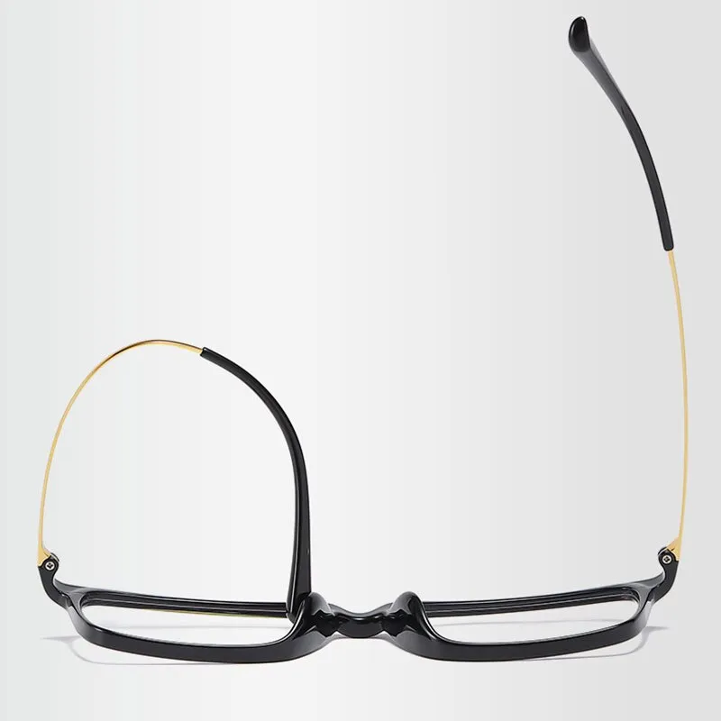 Hotochki Men's Full Rim Beta Titanium Frame Rectangular Eyeglasses 7036