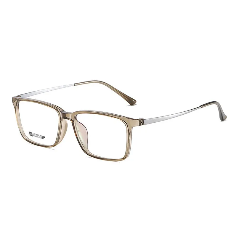 Hotochki Men's Full Rim Beta Titanium Frame Rectangular Eyeglasses 7036