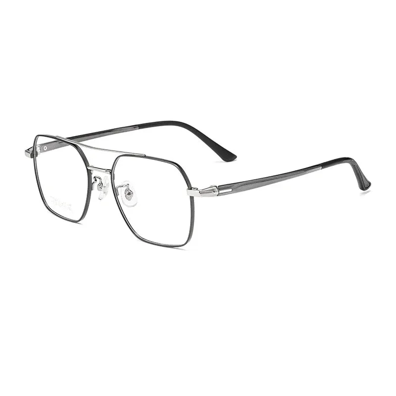 Hotochki Mens Full Rim Double Bridge Square Titanium Eyeglasses N80009n
