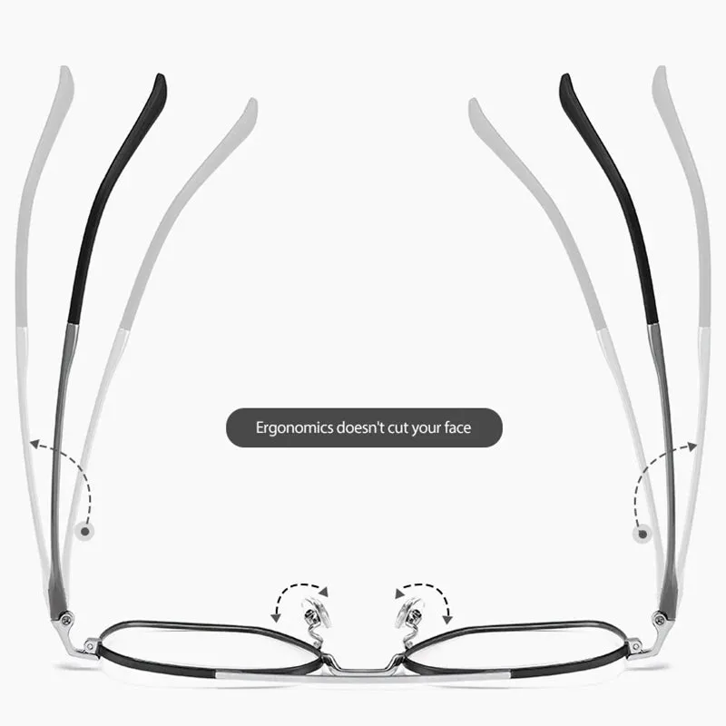 Hotochki Mens Full Rim Double Bridge Square Titanium Eyeglasses N80009n