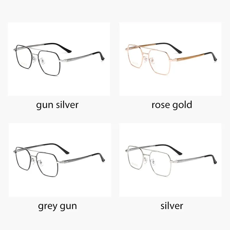 Hotochki Mens Full Rim Double Bridge Square Titanium Eyeglasses N80009n