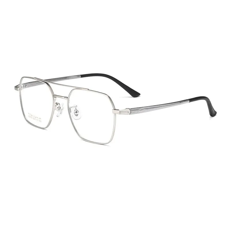 Hotochki Mens Full Rim Double Bridge Square Titanium Eyeglasses N80009n