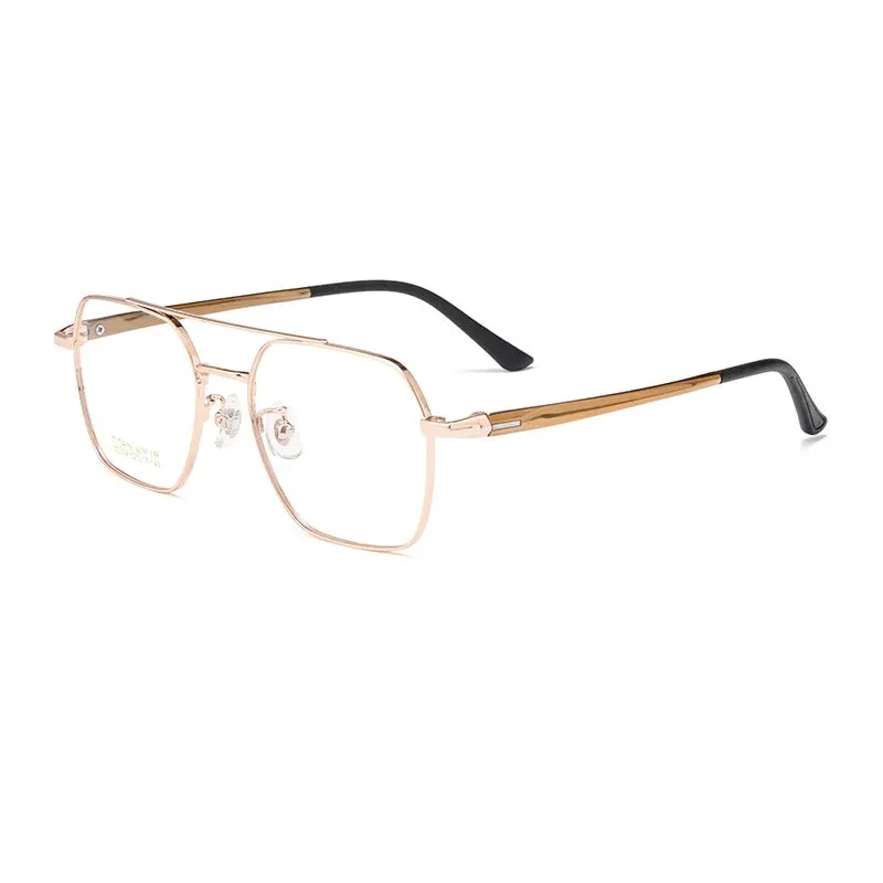 Hotochki Mens Full Rim Double Bridge Square Titanium Eyeglasses N80009n