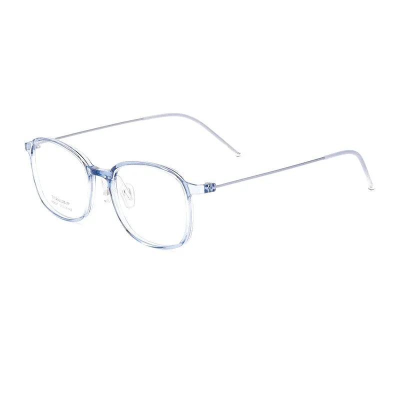 Hotochki Men's Full Rim Rectangle Titanium Ip Electroplated Frame Eyeglasses Pt2219