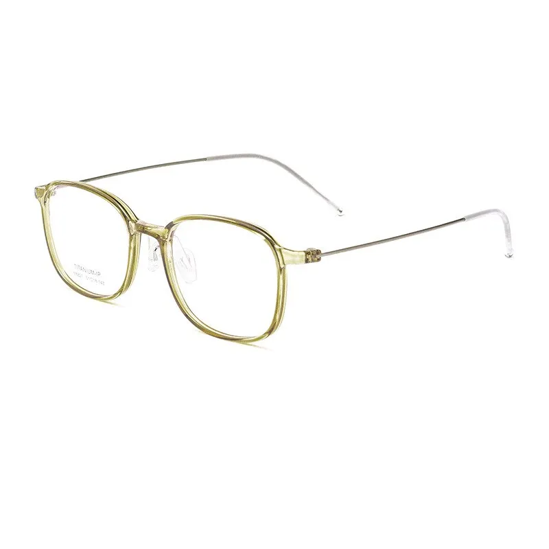 Hotochki Men's Full Rim Rectangle Titanium Ip Electroplated Frame Eyeglasses Pt2219
