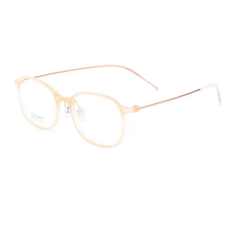 Hotochki Men's Full Rim Rectangle Titanium Ip Electroplated Frame Eyeglasses Pt2219