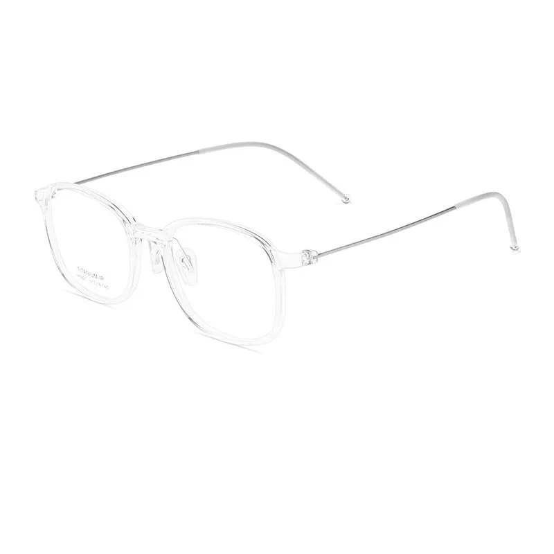 Hotochki Men's Full Rim Rectangle Titanium Ip Electroplated Frame Eyeglasses Pt2219