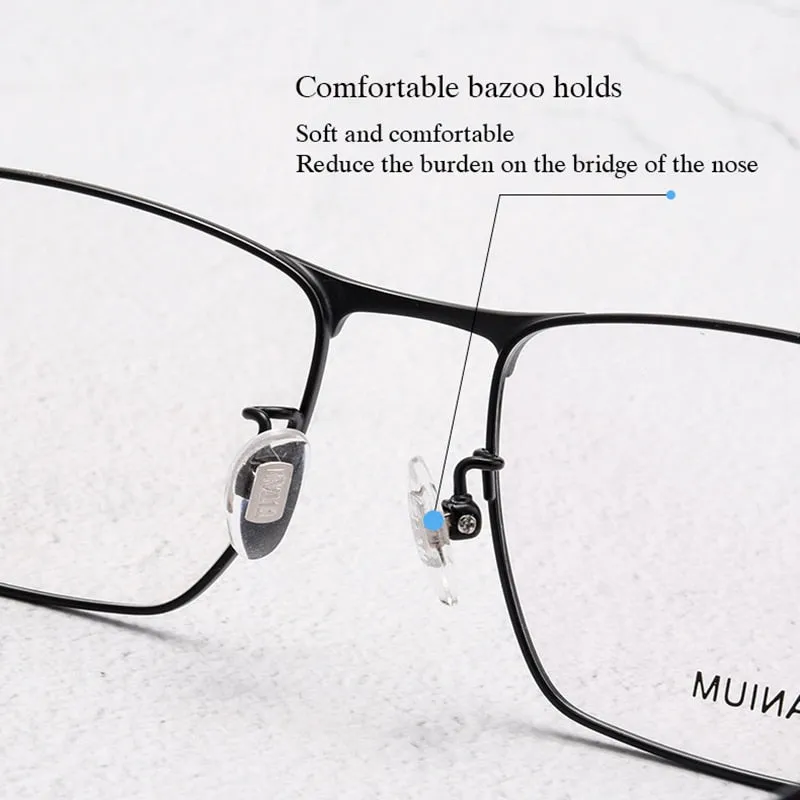 Hotochki Men's Full Rim Square Titanium Eyeglasses 80100T
